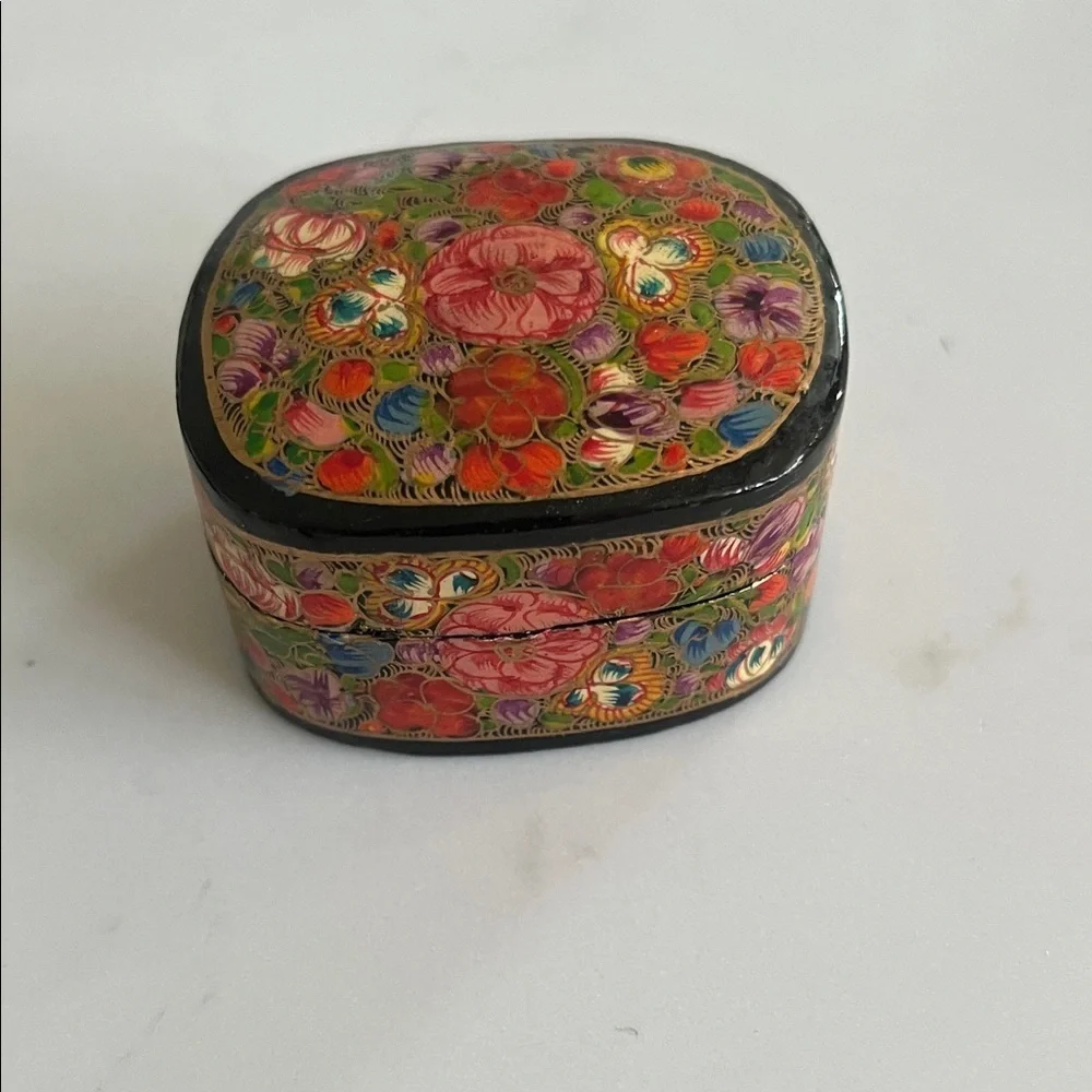 Floral Multicolor Decorative Wood Box